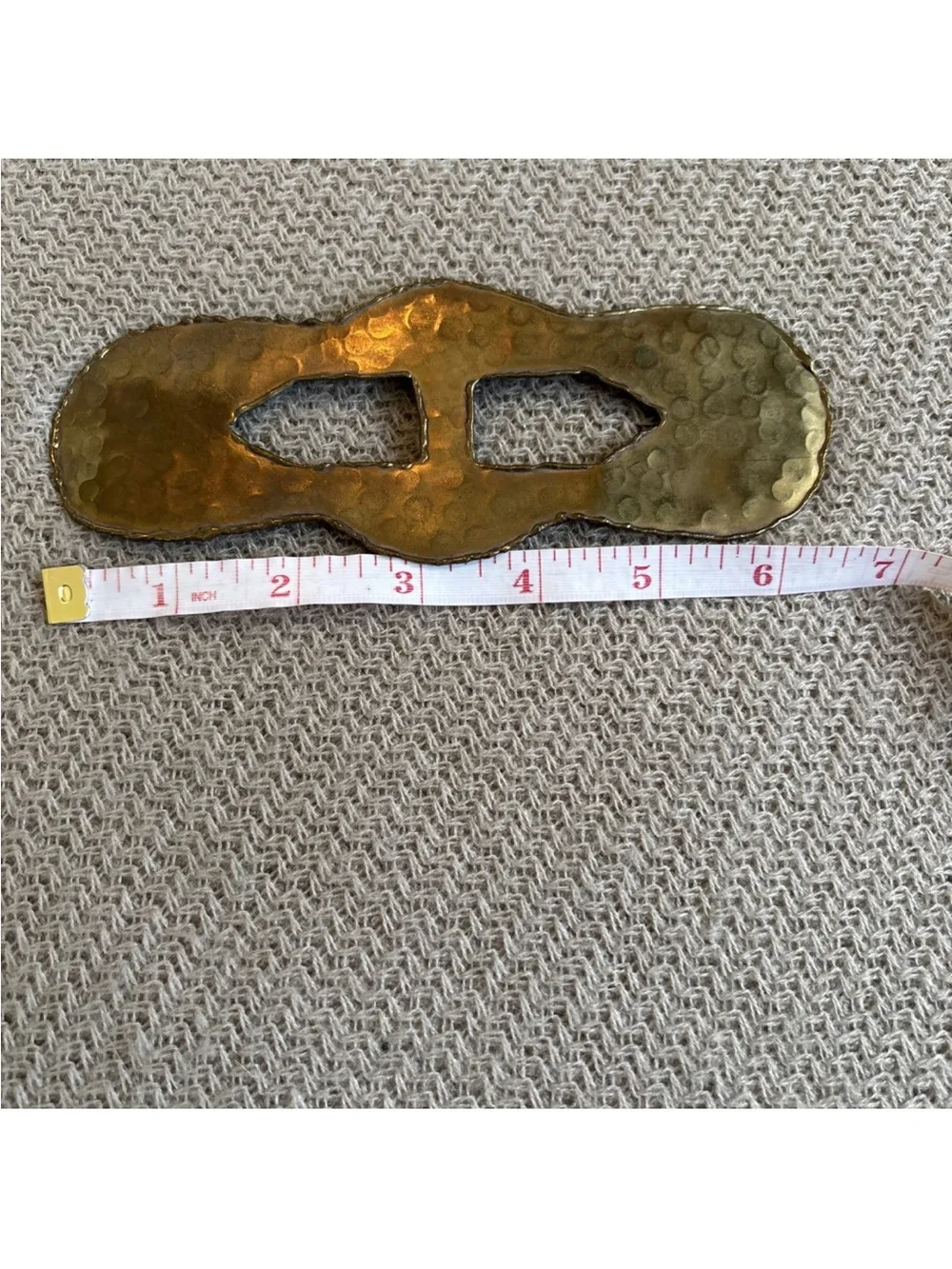 Gold Hammered Metal Slide Buckle for Women